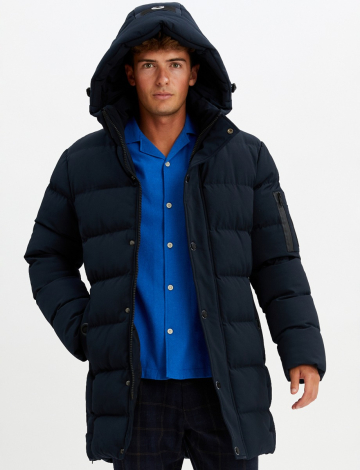 Manteau Matelassé long à capuche en éco-duvet par Point Zero