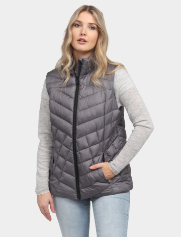 Gilet Matelassé Bouffant Zippé en Mélange de Duvet par Big Chill