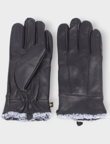 Gants en Cuir Veritable avec Fausse Fourrure Par Auclair