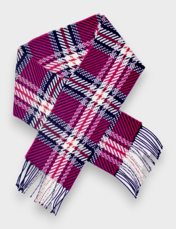 foulard italien élégant oblong à franges avec un motif à rayures par Froccella