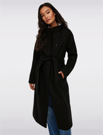 Manteau Trench Long Élégant à Col Croisé Haut EcoChic par Only