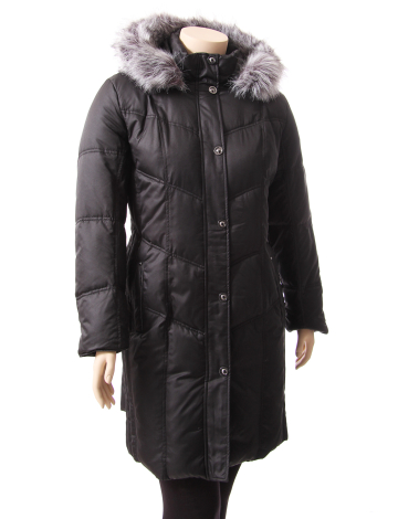Manteau de duvet 50/50 taille plus garni de fourrure synthétique par Novelti